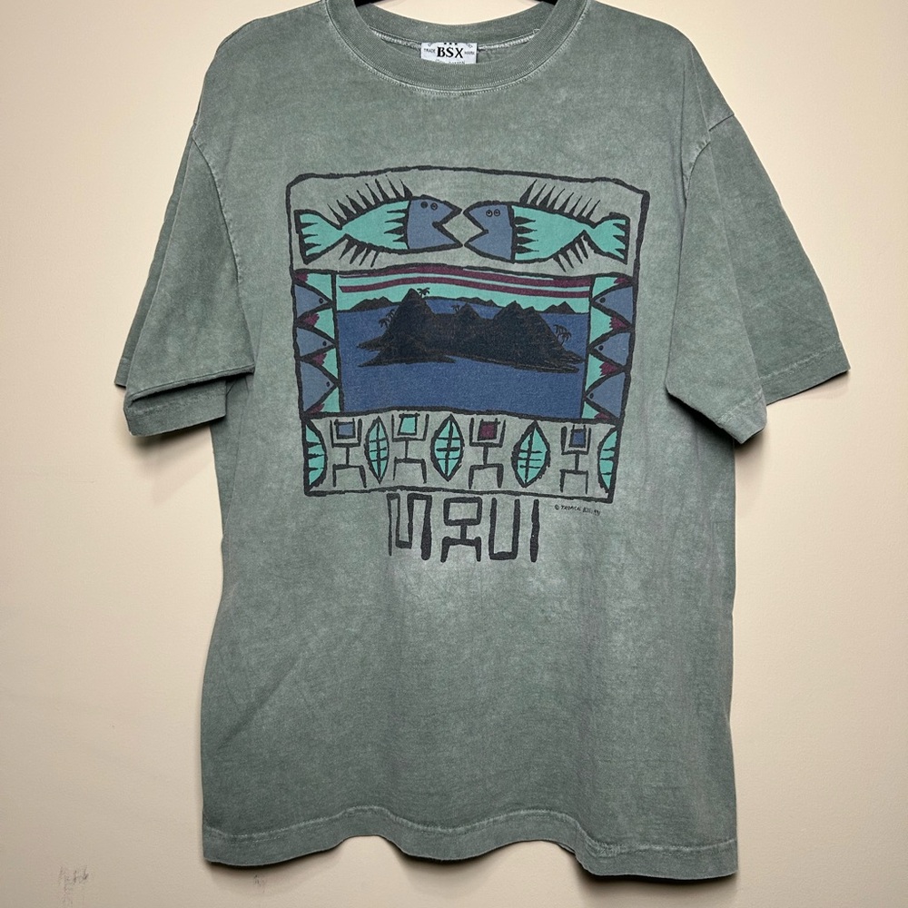 Vintage Maui Tribal Graphic Tee by BSX - Size S